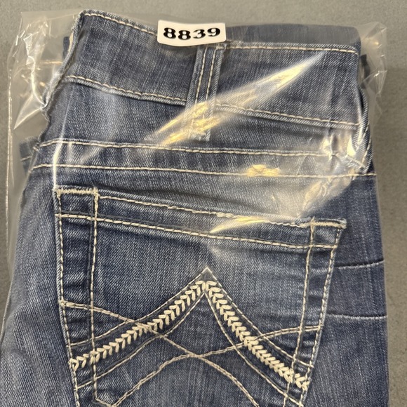 Ariat Jean Women 27R  R.E.A.L. OCEAN Icon Blue Cowgirl Western Rodeo  WHISKERING - Picture 9 of 9